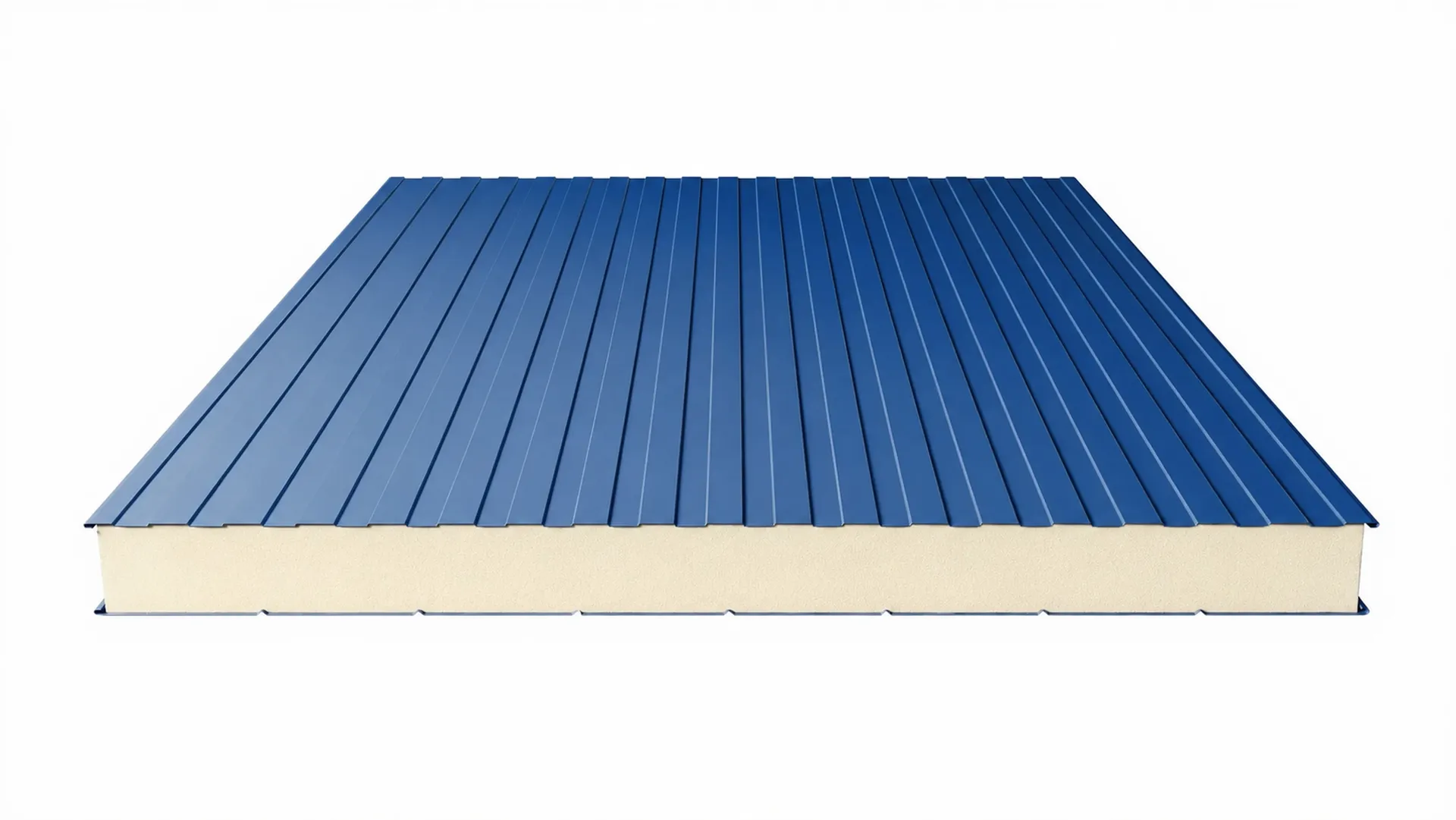 Стеновая сэндвич-панель PUR (пенополиуретан) 50 мм цвет RAL (полиэстер) верх 0,45 мм / низ 0,45 мм (ширина 1200 мм)